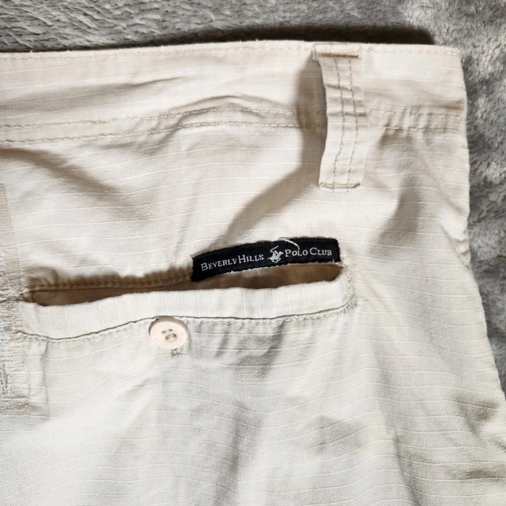 Beverly Hills Polo Club Cargo Shorts Men's 38X11‎ Beige Muted Khaki Modern